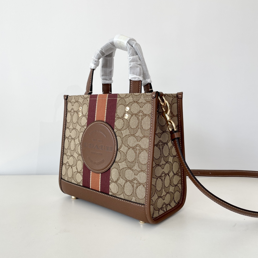 Coach ～纯原 蔻驰C8417 条纹和COACH贴饰DEMPSEY 22号托特包