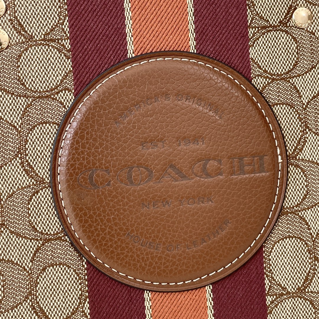 Coach ～纯原 蔻驰C8417 条纹和COACH贴饰DEMPSEY 22号托特包