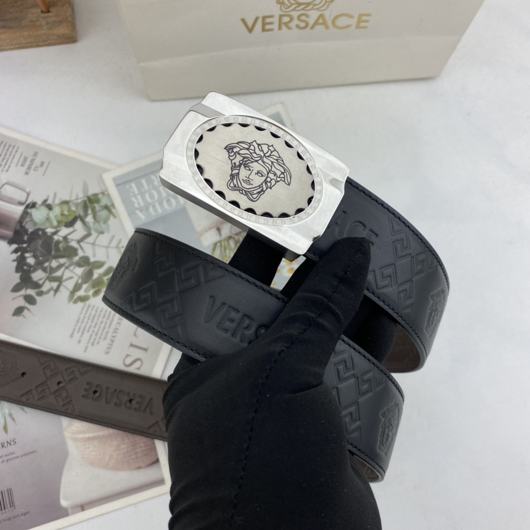 范思哲   男士花皮自动腰带35mm  可双面使用 专柜走线 搭配新款内穿扣  