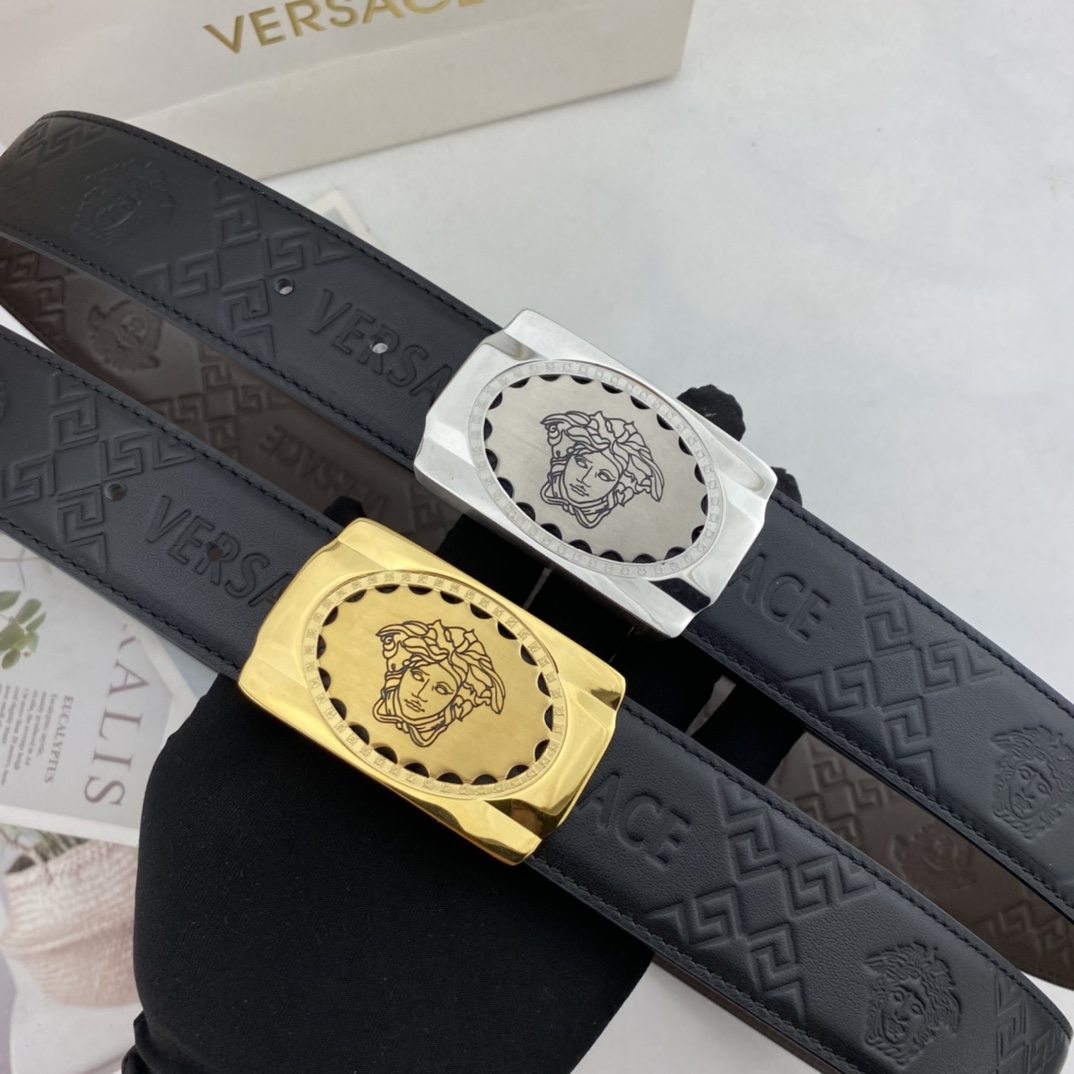 范思哲   男士花皮自动腰带35mm  可双面使用 专柜走线 搭配新款内穿扣  