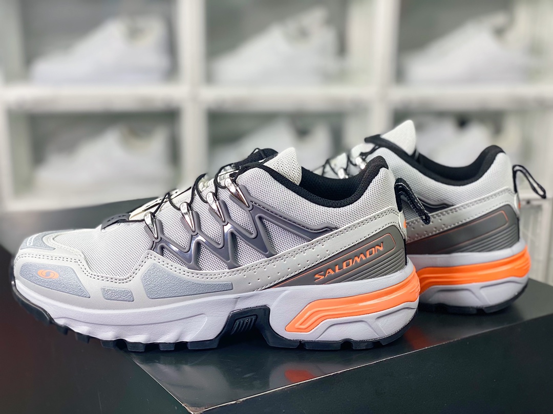 Salomon ACS+OG ”Cement Grey/Orange” Pre-release OG series low-top sneakers ”Mesh Cement Grey Dark Grey Orange” 472368