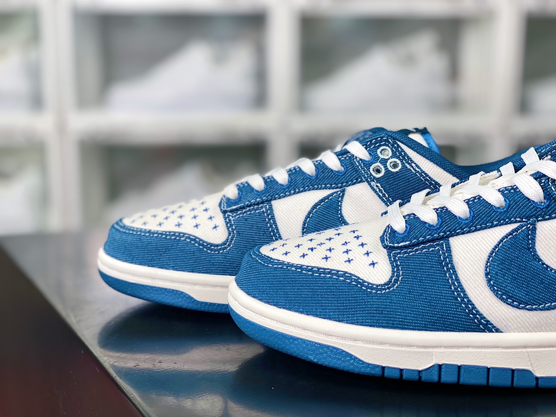 SB Dunk Retro Low ”Industrial Blue Sashiko” Dunk series low-top sneakers ”Denim blue and white sashiko embroidery” DV0834-101