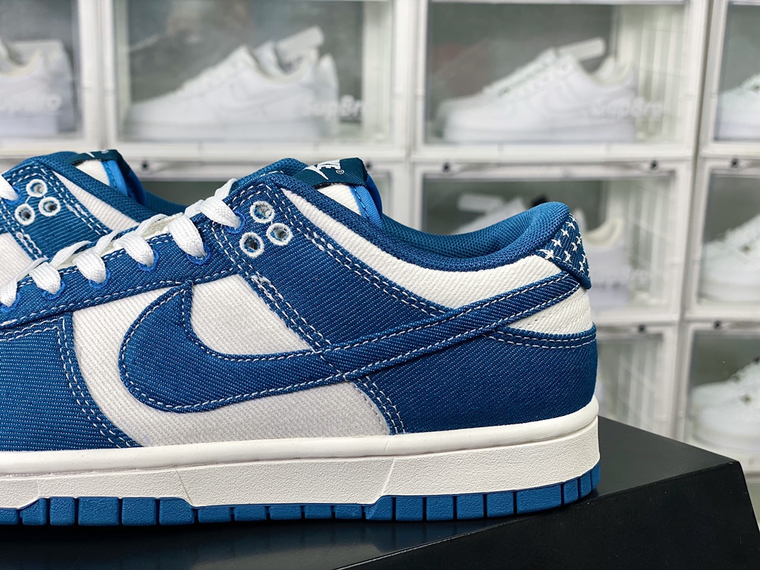 SB Dunk Retro Low ”Industrial Blue Sashiko” Dunk series low-top sneakers ”Denim blue and white sashiko embroidery” DV0834-101