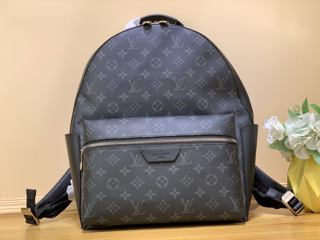 Louis Vuitton LV Discovery Bags Backpack Black Monogram Eclipse Cowhide M46553