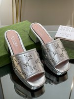 From China
 Gucci Shoes Sandals Copy AAA+
 Green Genuine Leather Sheepskin Spring Collection Fashion