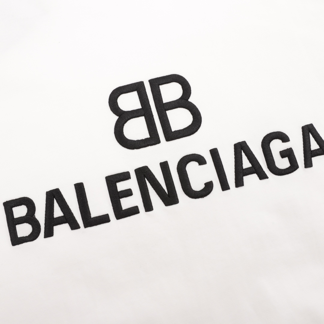 180 Balenciaga /巴黎世家 23ss 双B logo立体刺绣短袖T恤