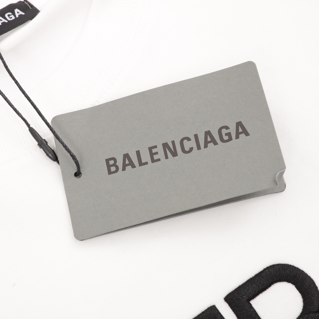 180 Balenciaga /巴黎世家 23ss 双B logo立体刺绣短袖T恤