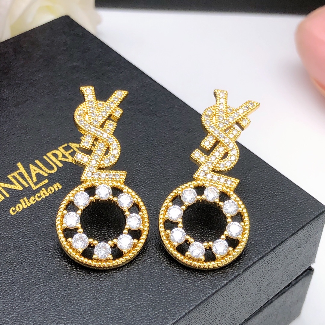 Number YED0056Saint Laurent YSL latest model 🆕🆕 Ear studs with diamond s - Jewelry 7