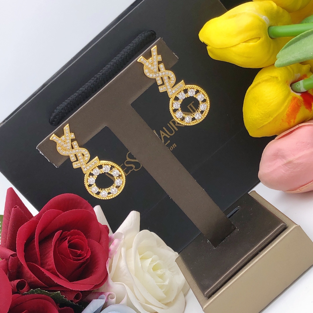 Number YED0056Saint Laurent YSL latest model 🆕🆕 Ear studs with diamond s - Jewelry 8