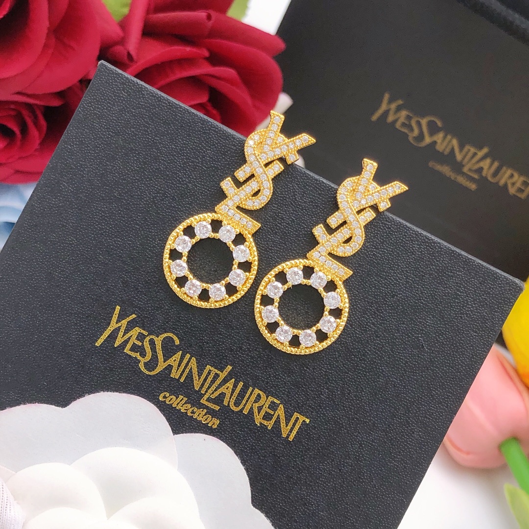 Number YED0056Saint Laurent YSL latest model 🆕🆕 Ear studs with diamond s - Jewelry 2