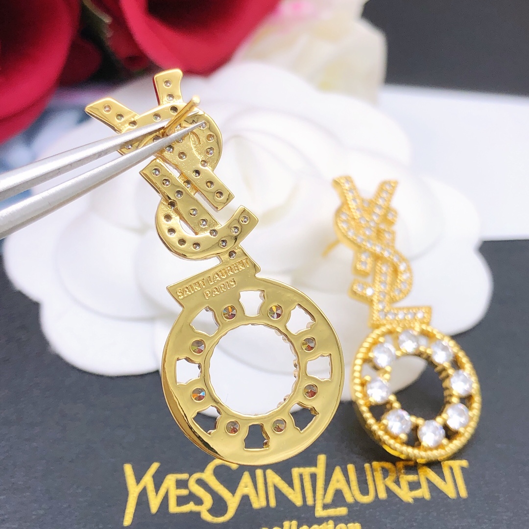 Number YED0056Saint Laurent YSL latest model 🆕🆕 Ear studs with diamond s - Jewelry 6