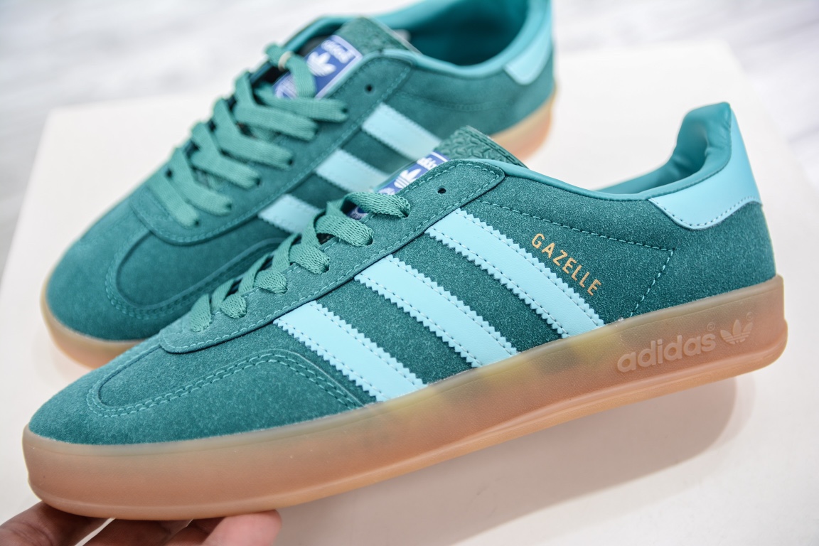 E Adidas Originals Gazelle Indoor Clover Retro Casual Non-slip Wear-resistant Low-top Sneakers IG9979