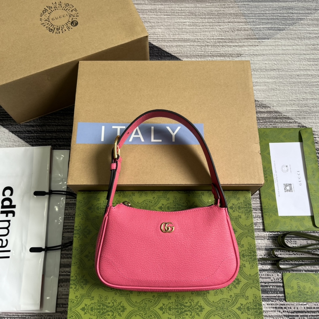 GUCCI Cosmogonie Crescent-Shaped Small Shoulder Bag Double G Leather