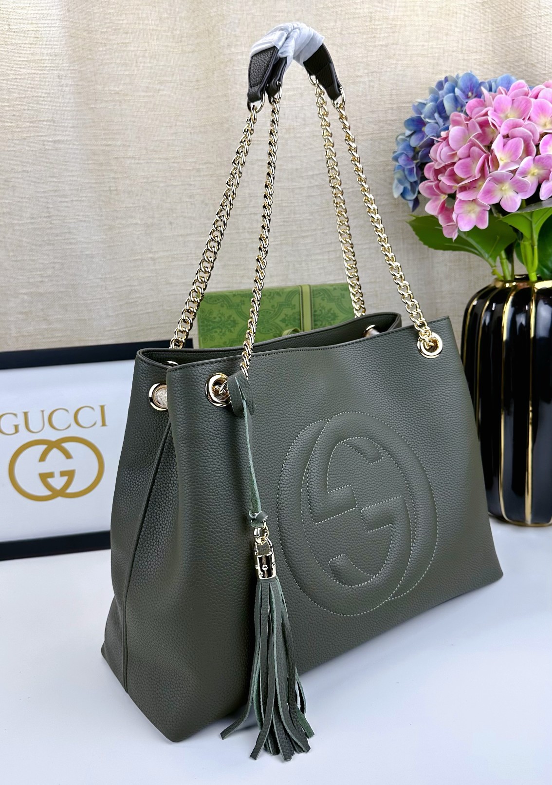 ブランド名 クラシックダブルGロゴバッグ 橄榄緑色