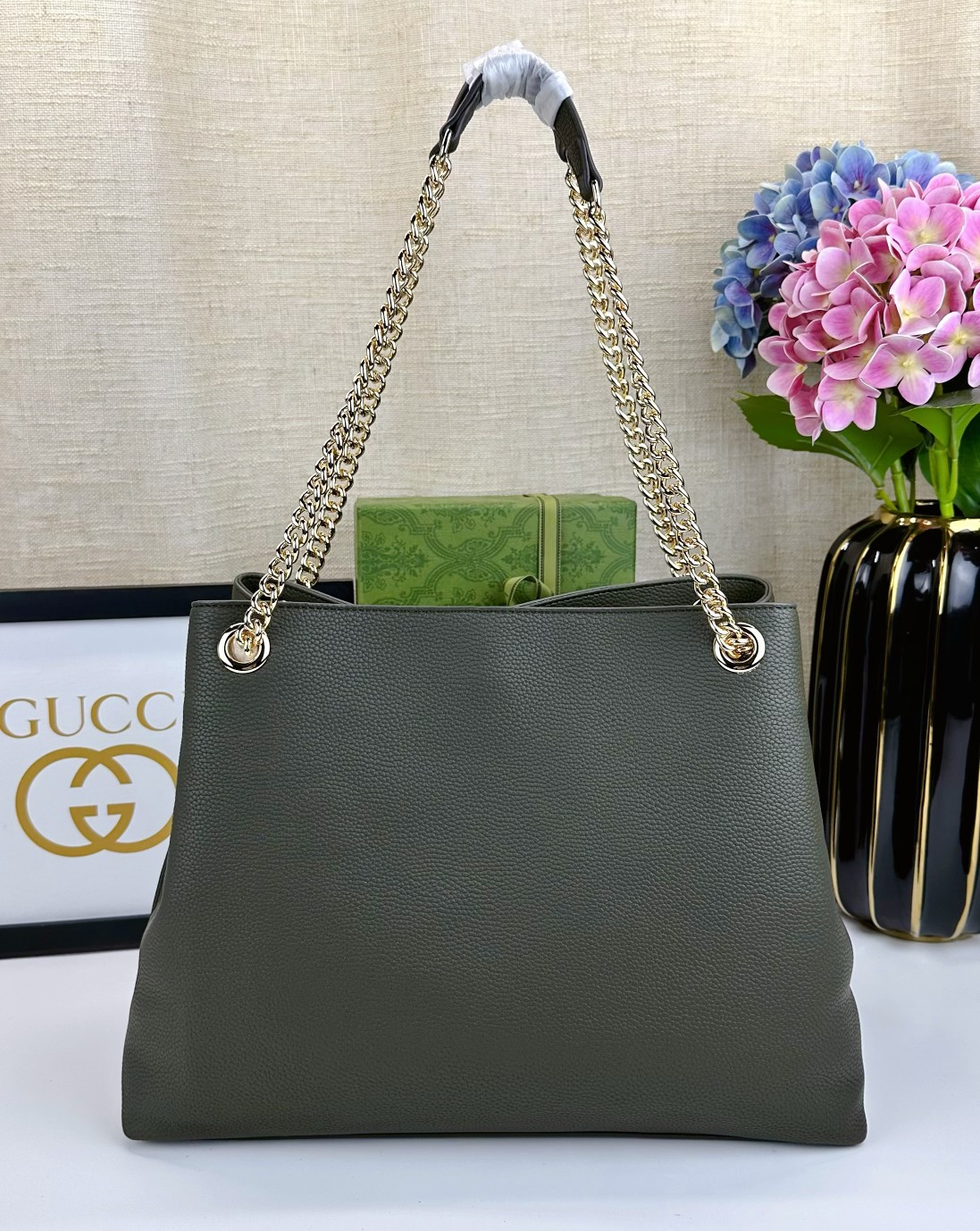 ブランド名 クラシックダブルGロゴバッグ 橄榄緑色