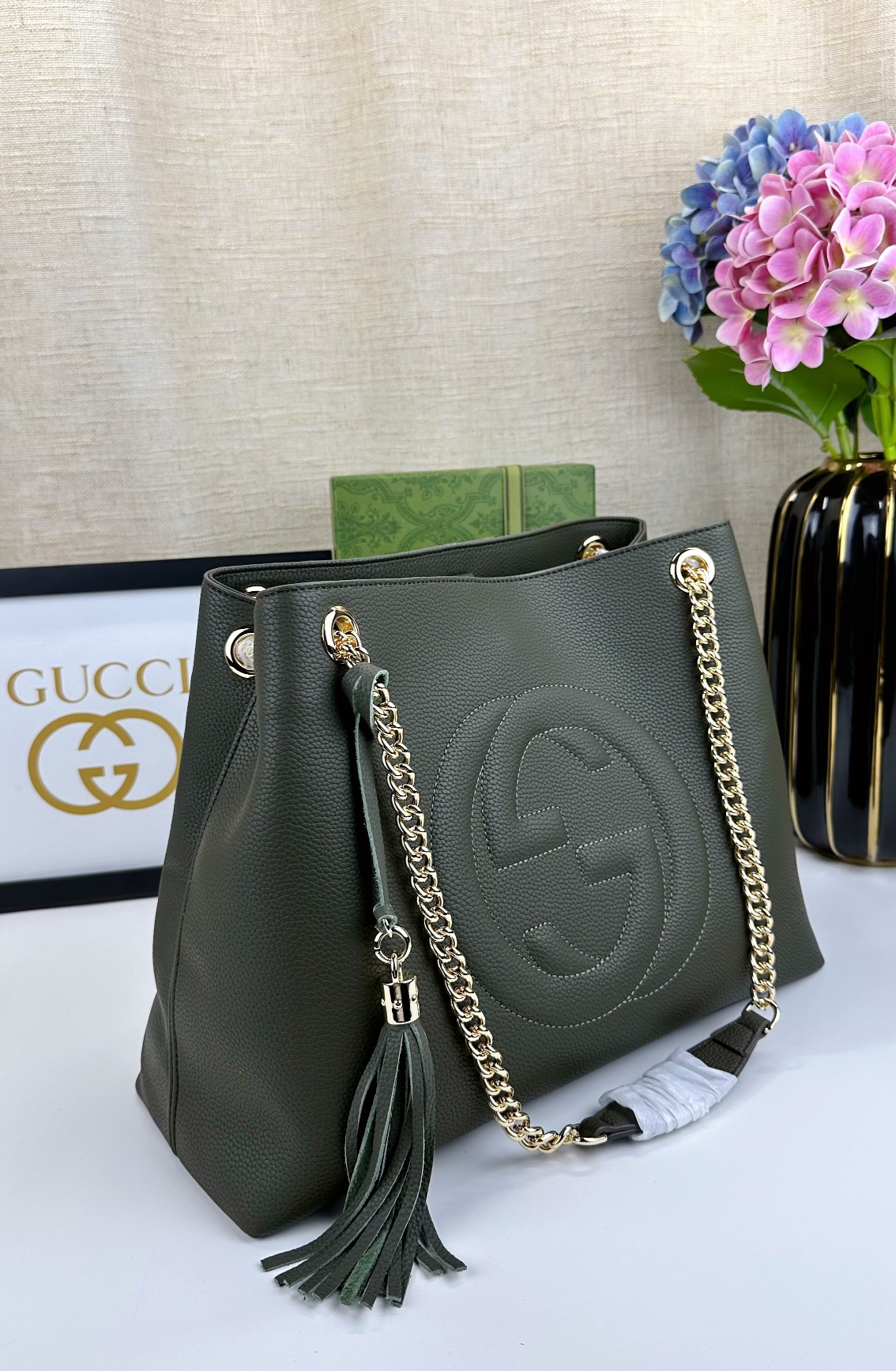 ブランド名 クラシックダブルGロゴバッグ 橄榄緑色