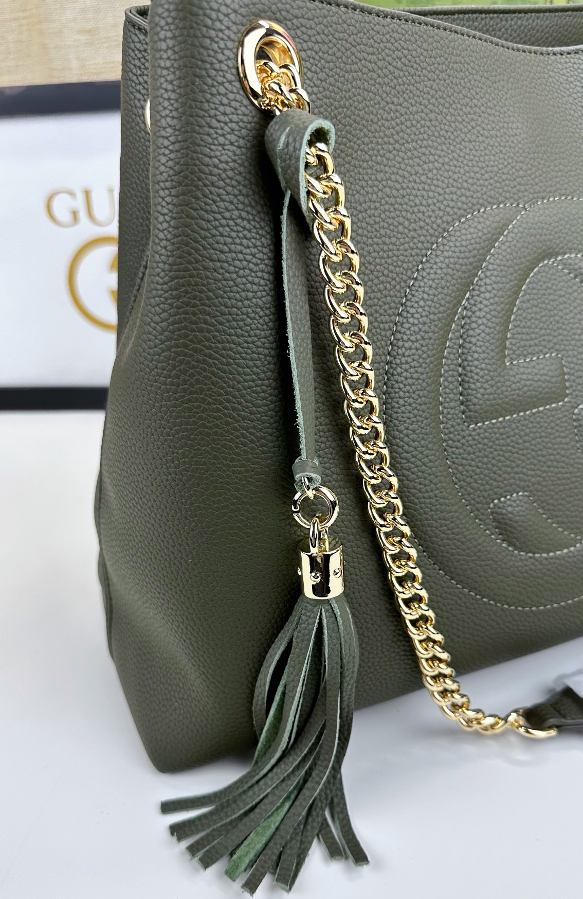 ブランド名 クラシックダブルGロゴバッグ 橄榄緑色