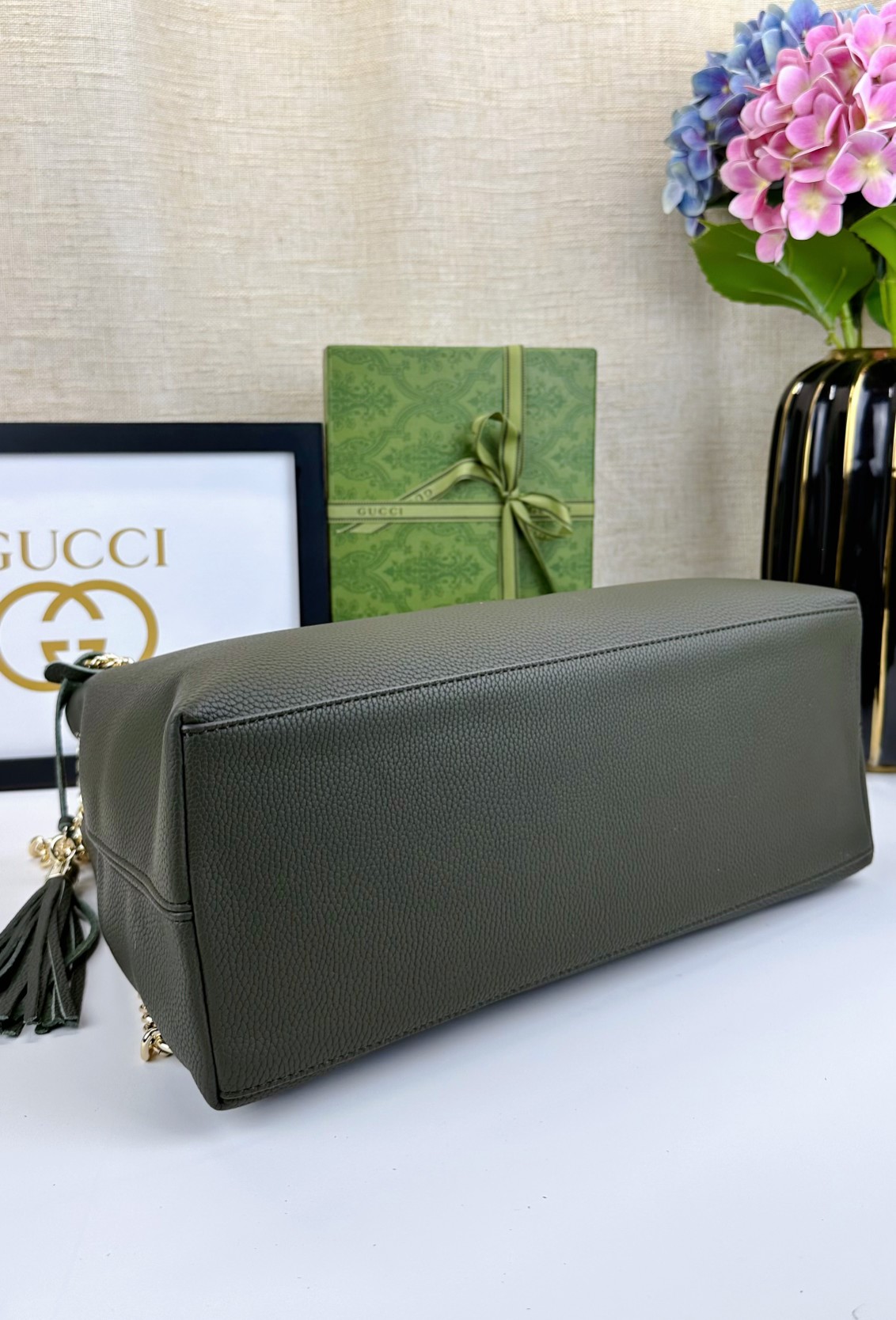 ブランド名 クラシックダブルGロゴバッグ 橄榄緑色