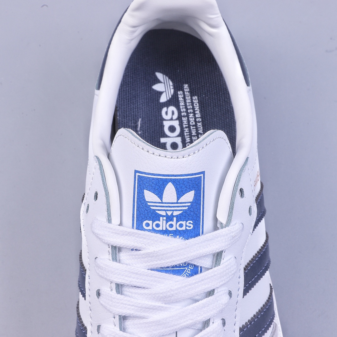 Adidas Originals Samba OG Samba Series Gentleman Sneakers ”Leather White Gray Navy Blue” GW3158