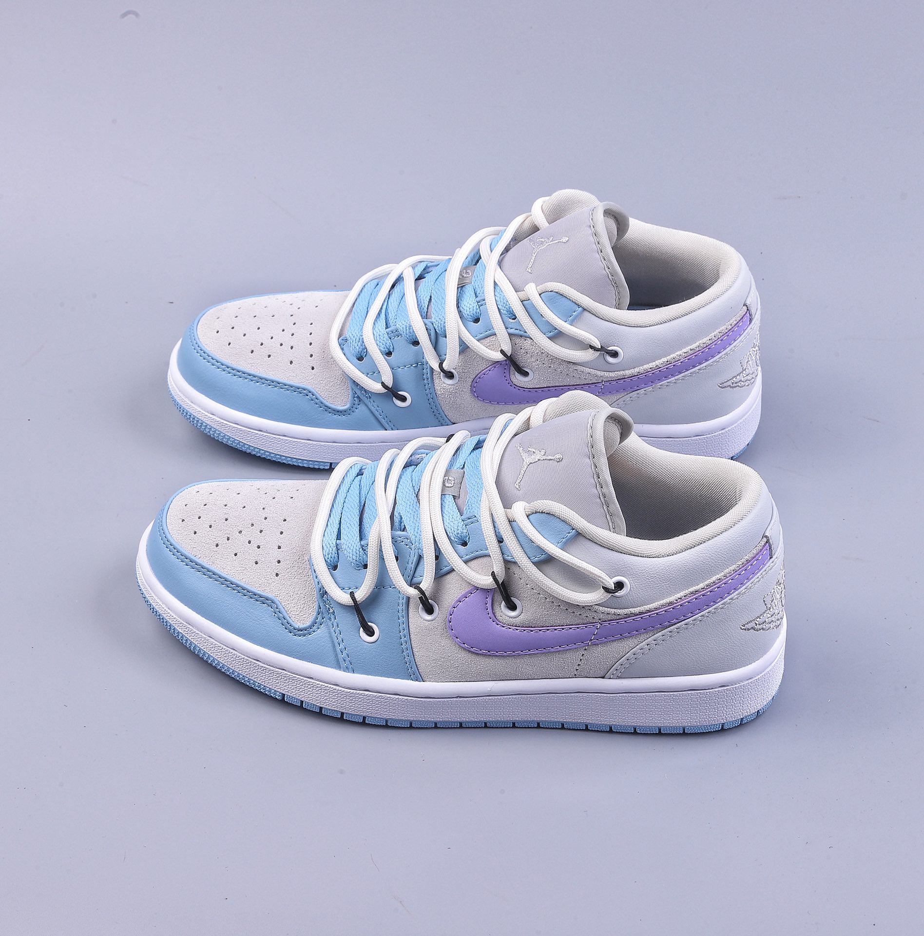 Air Jordan 1 Low gray blue purple straps AJ1 Joe 1 straps low-top casual sneakers DC0774-050