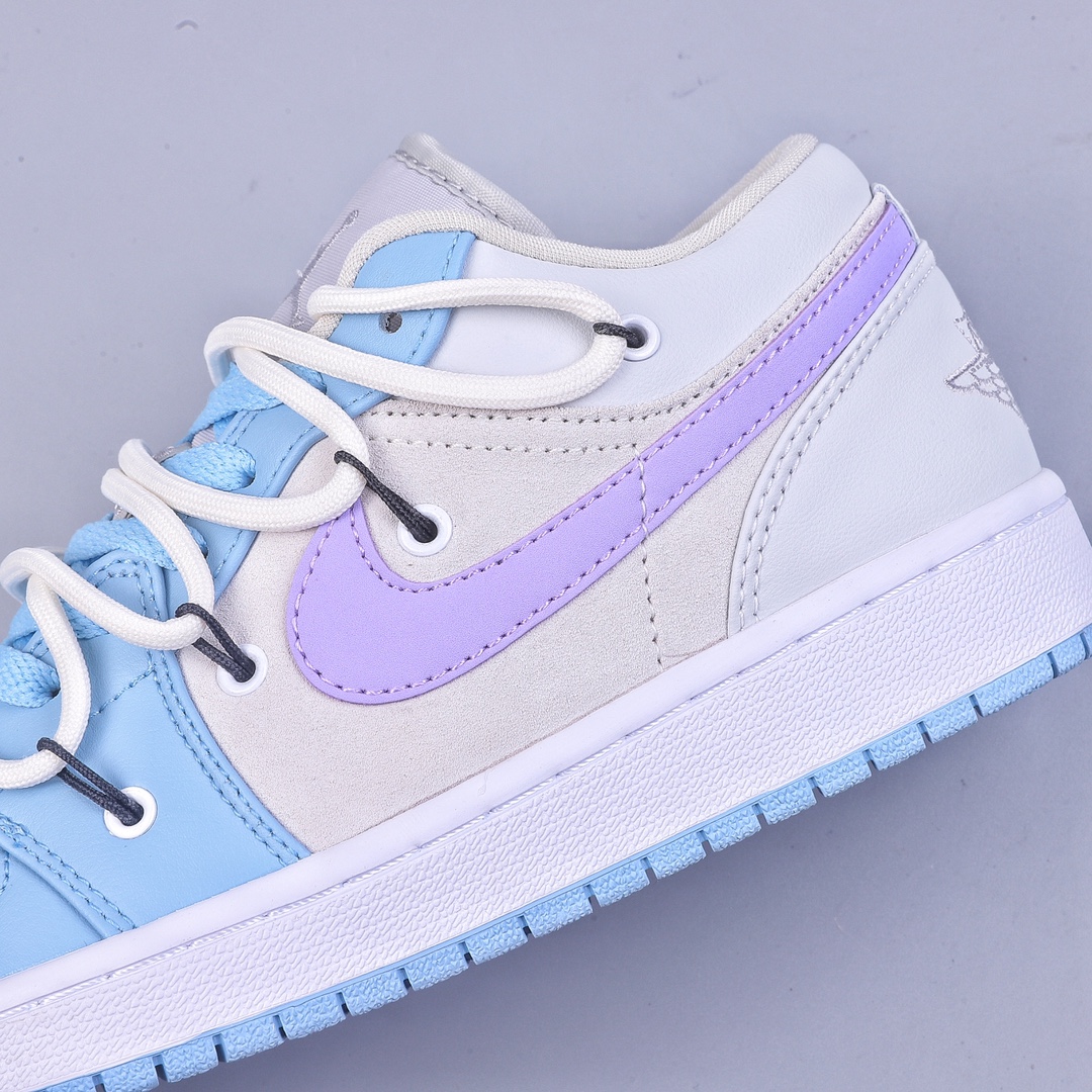 Air Jordan 1 Low gray blue purple straps AJ1 Joe 1 straps low-top casual sneakers DC0774-050