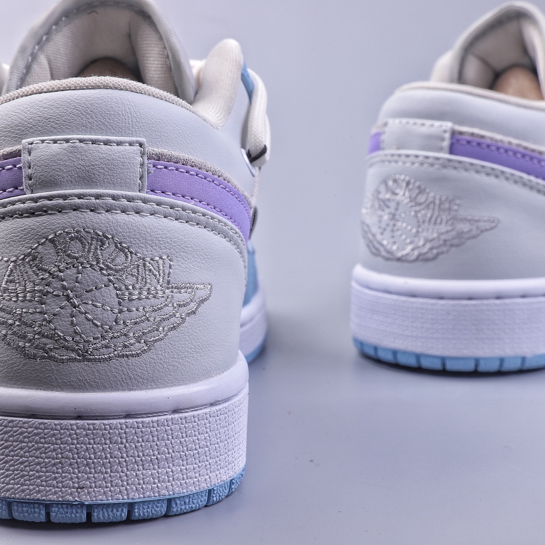 Air Jordan 1 Low gray blue purple straps AJ1 Joe 1 straps low-top casual sneakers DC0774-050