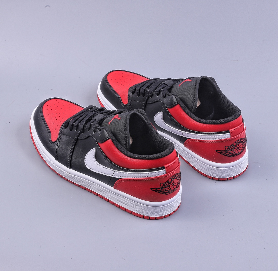 DT Air Jordan 1 Low AJ1 Black Red Toe 553558-066