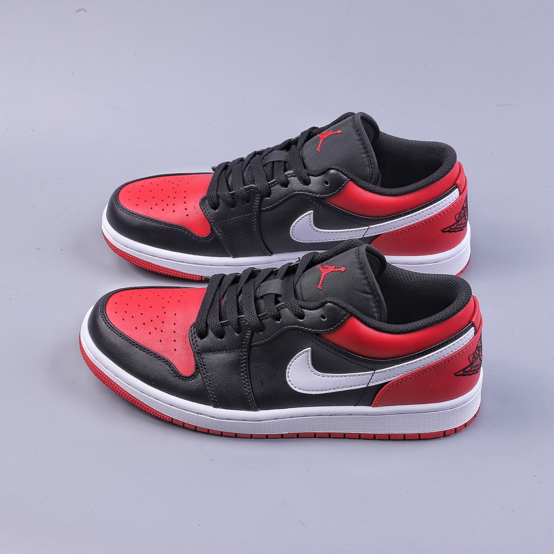 DT Air Jordan 1 Low AJ1 Black Red Toe 553558-066