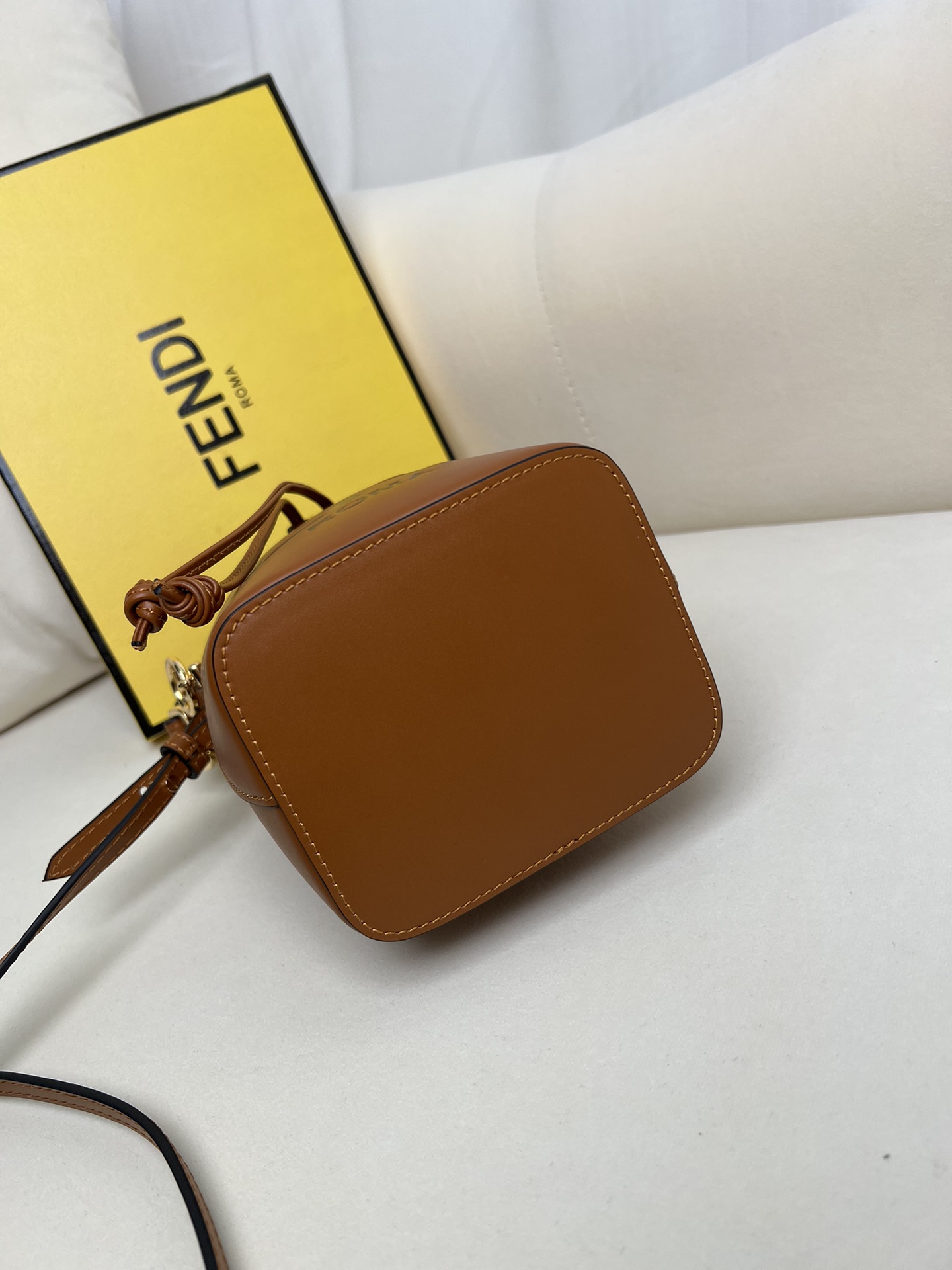 Fendi Mon Tresor Mini Bucket Bag - Brown Leather with FF Logo 10 i1684299995 5486 8