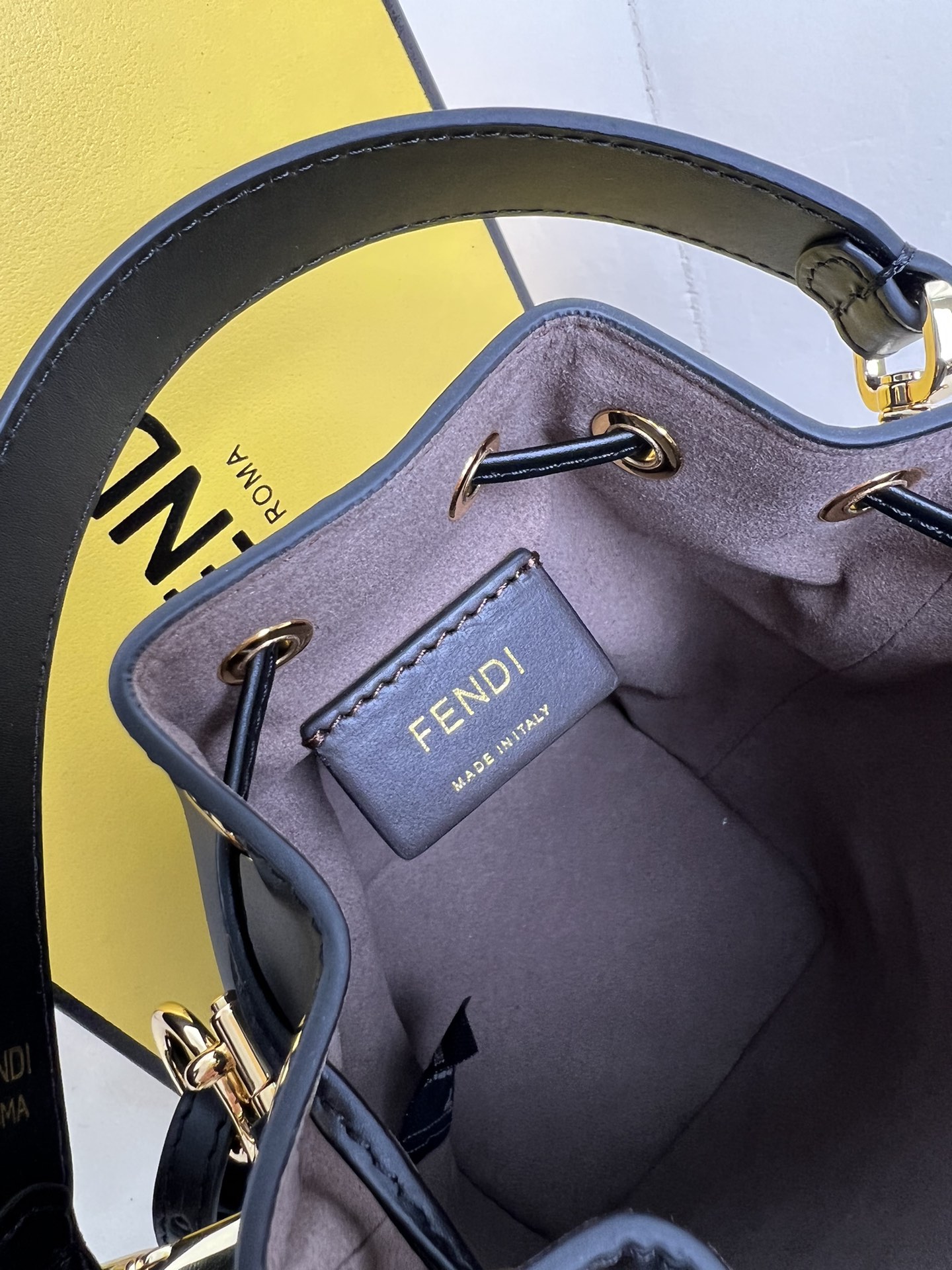 Fendi Mon Tresor Mini Bucket Bag - Black Leather with Embossed FF Logo 9 i1684300056 1753 7