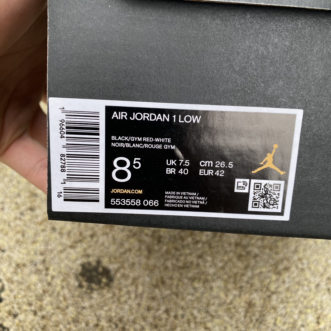 aj1黑红白钩low尺码40-46A