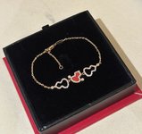Qeelin Jewelry Bracelet Red Rose Gold Openwork 925 Silver