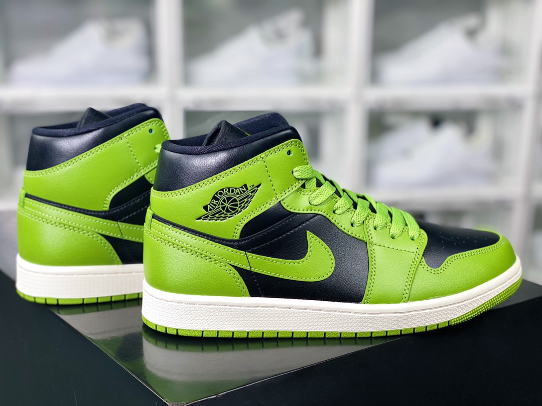 260 Wmns Air Jordan 1 Mid”Grey Sail”AJ1乔丹一代篮球鞋“黑绿”BQ6472-031