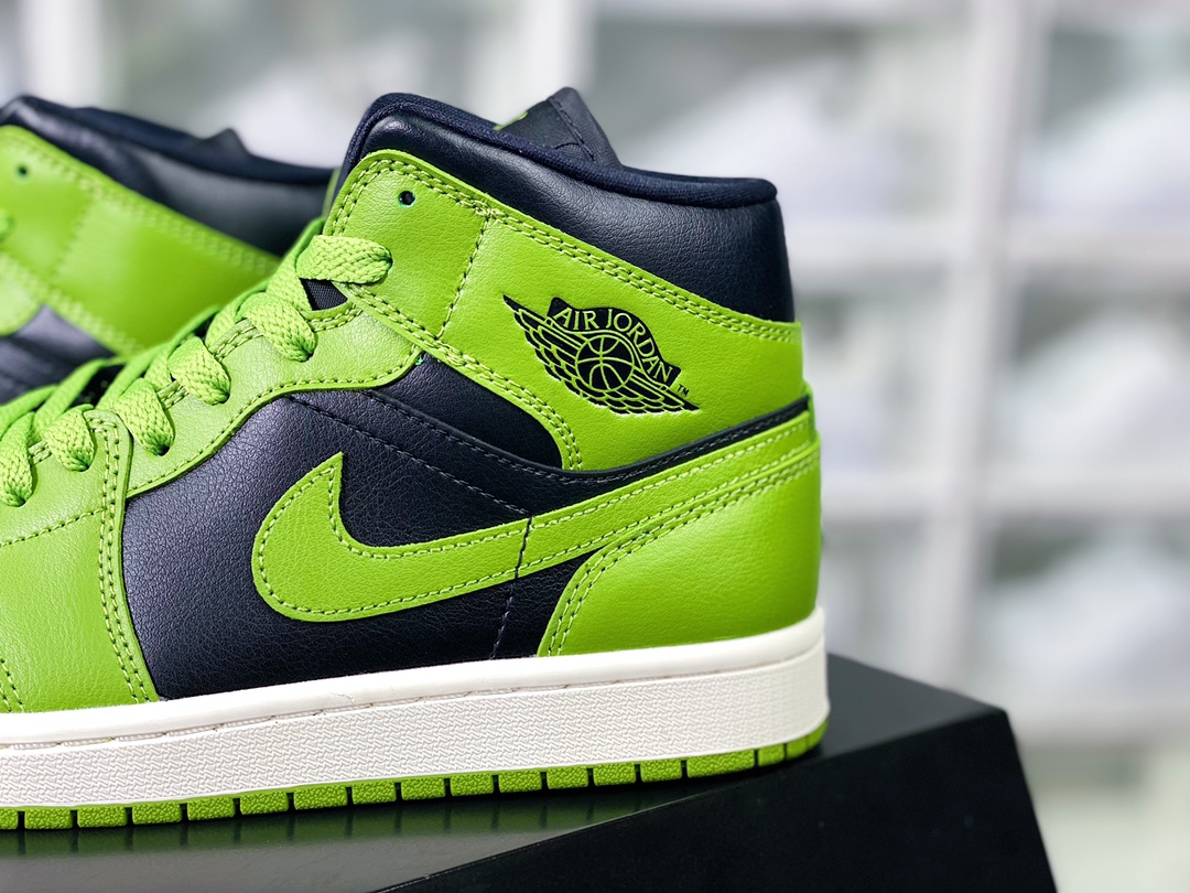 260 Wmns Air Jordan 1 Mid”Grey Sail”AJ1乔丹一代篮球鞋“黑绿”BQ6472-031