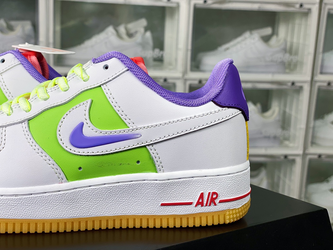 200 Air Force 1'07 Low GS”White Multi”空军一号板鞋“皮革白绿橙彩色”FD1036100