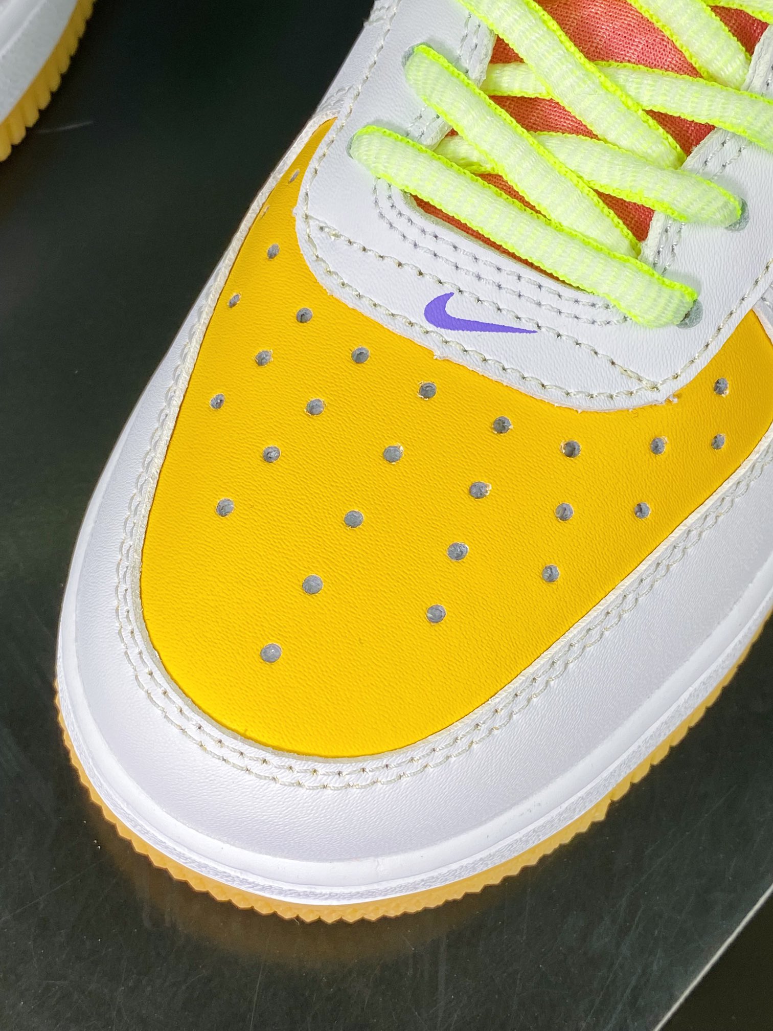 200 Air Force 1'07 Low GS”White Multi”空军一号板鞋“皮革白绿橙彩色”FD1036100