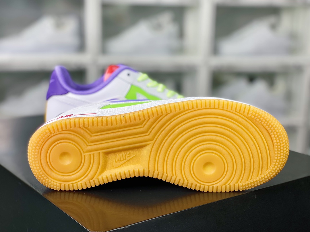 200 Air Force 1'07 Low GS”White Multi”空军一号板鞋“皮革白绿橙彩色”FD1036100