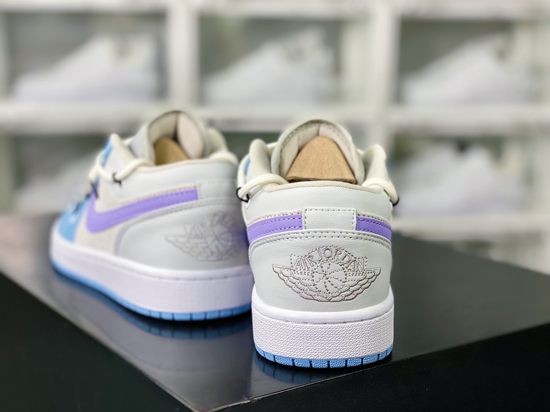 220  Air Jordan 1 Low GS”Mint/Green/White”AJ1乔丹一代低帮经典复古篮球鞋“天蓝深灰白紫勾”DC0774-050