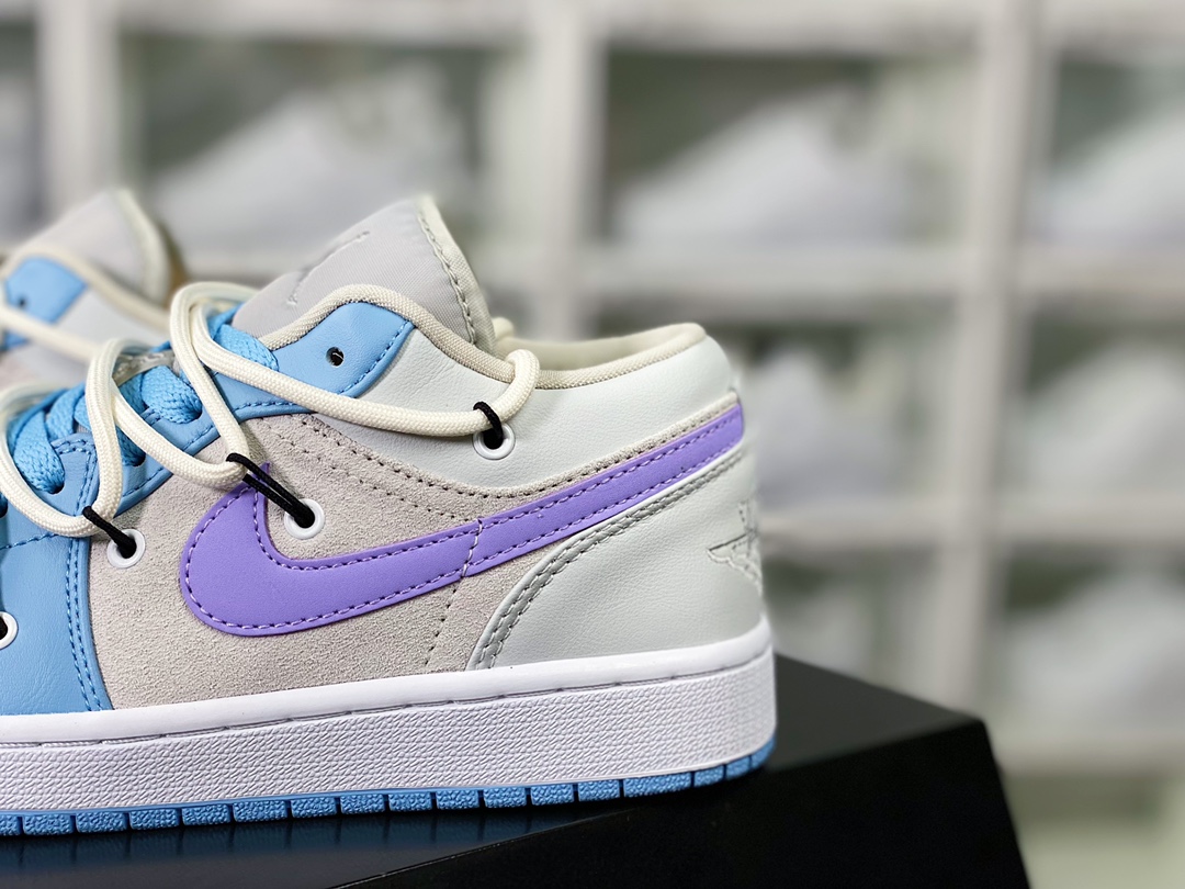 220  Air Jordan 1 Low GS”Mint/Green/White”AJ1乔丹一代低帮经典复古篮球鞋“天蓝深灰白紫勾”DC0774-050