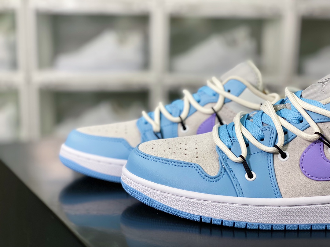 220  Air Jordan 1 Low GS”Mint/Green/White”AJ1乔丹一代低帮经典复古篮球鞋“天蓝深灰白紫勾”DC0774-050