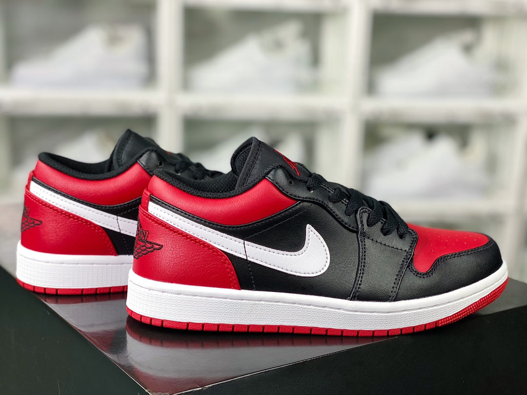 220 Air Jordan 1 Low”White Toe”AJ1乔丹一代低帮篮球鞋“黑白红钩子”553558-066