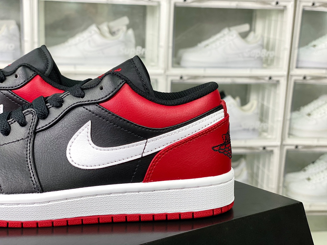 220 Air Jordan 1 Low”White Toe”AJ1乔丹一代低帮篮球鞋“黑白红钩子”553558-066