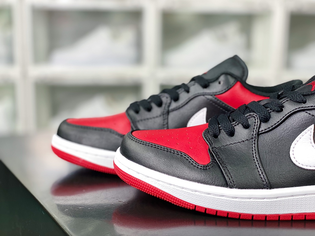 220 Air Jordan 1 Low”White Toe”AJ1乔丹一代低帮篮球鞋“黑白红钩子”553558-066