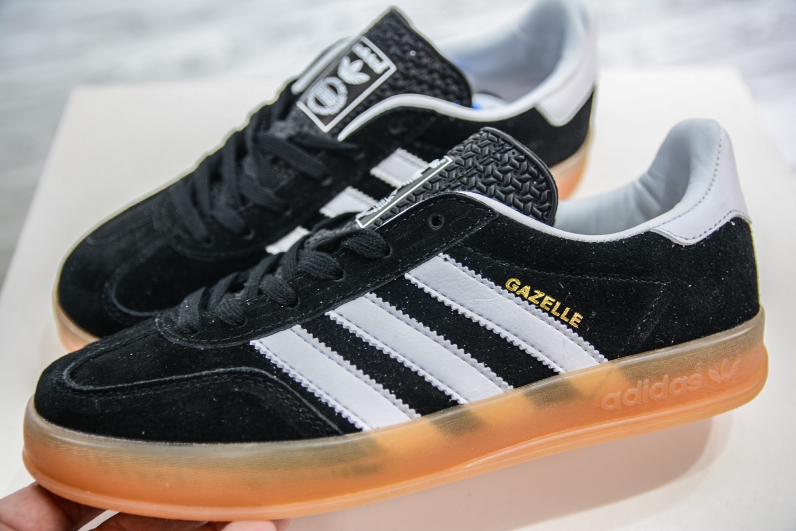 E Adidas Originals Gazelle Indoor Black and White HO6259