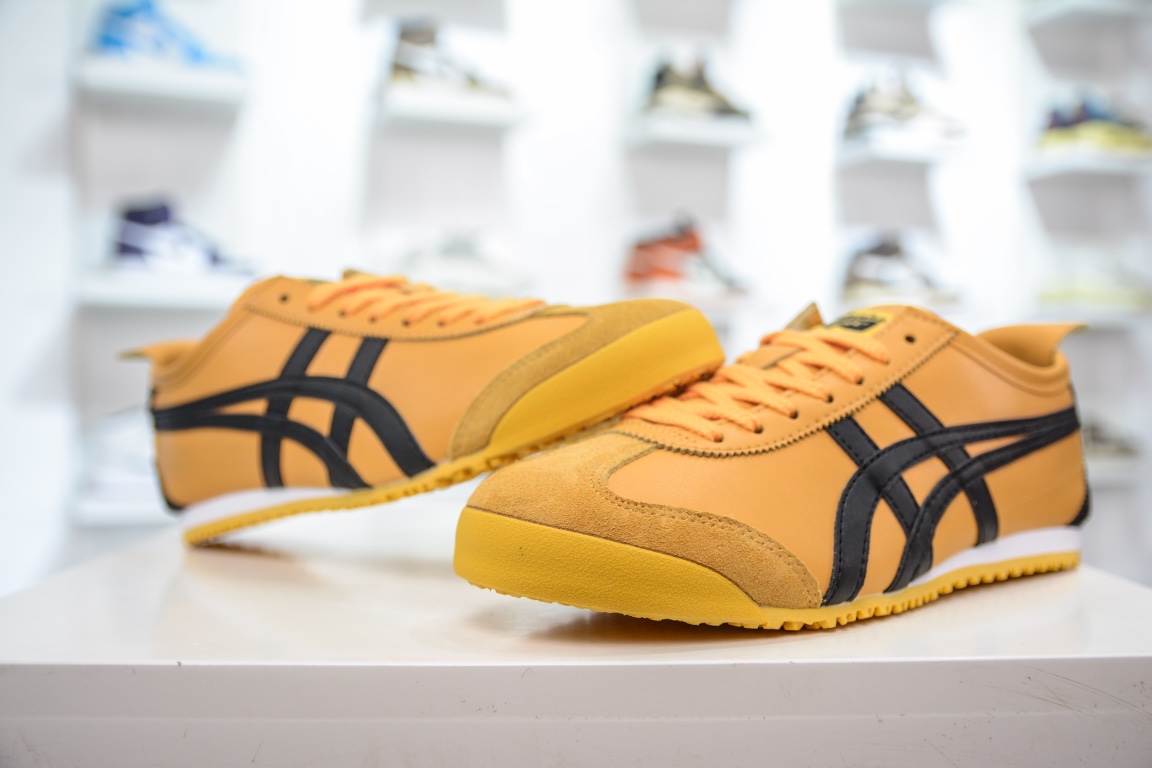 R Top Asics Onitsuka Tiger Mexico 66 Bruce Lee Black and Yellow