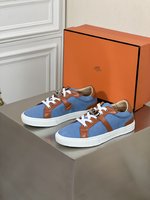 Hermes Sneakers Casual Shoes Openwork Men Calfskin Canvas Cotton Cowhide Goat Skin Rubber Sheepskin Summer Collection Fashion Casual