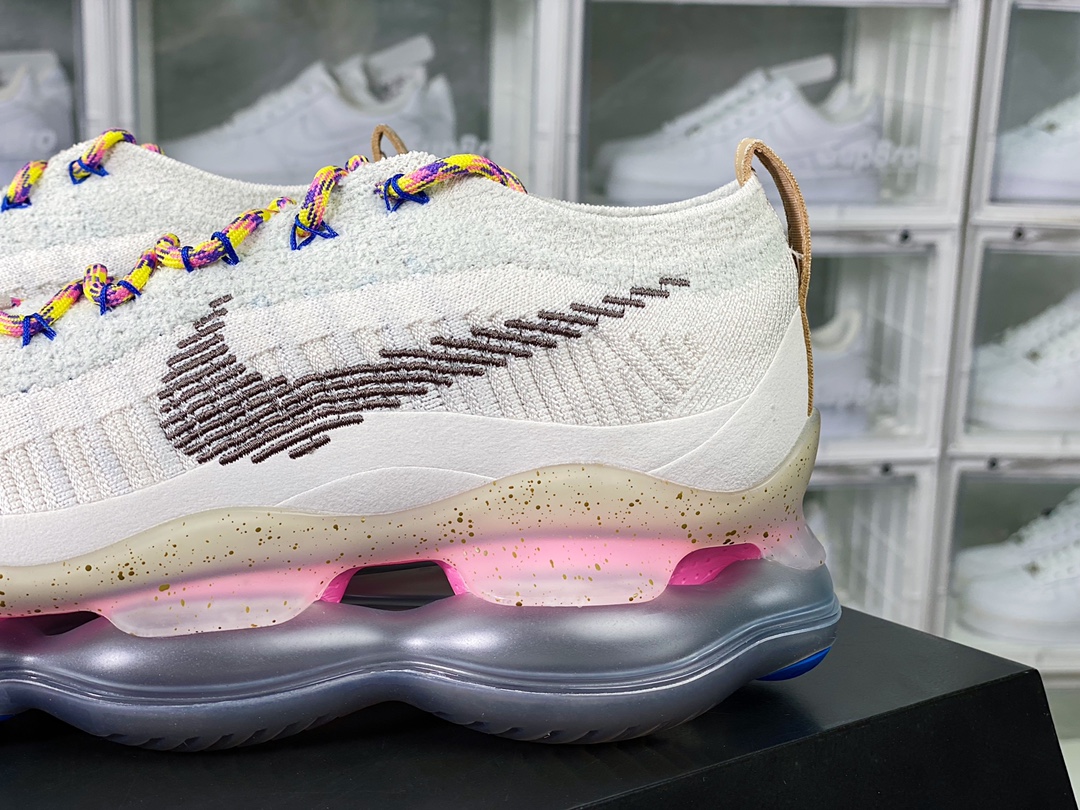 280  Air Max Scorpion Flyknit”Hiking”天蝎座系列2022款超级大气垫慢跑鞋“针织浅灰黄粉蓝”FJ7070-001