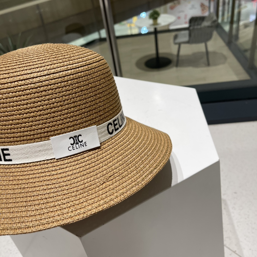  Celine赛琳新款草帽，遮掩小礼帽，黑 白 卡其三色 头围57cm