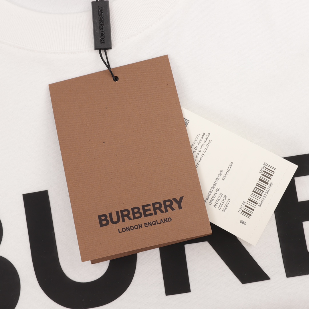 170 Burberry/巴宝莉 厚胶字母Logo印花短袖