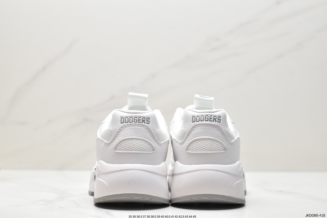 Korea Limited Release NY Yankees Limited x MLB Big Ball Chunky Mesh Thick-soled Daddy Jogging Shoes ”Mesh Ivory White Black NY Print” 3ASHC312N (C0001)